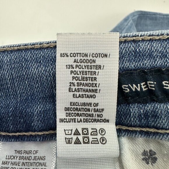 Lucky Brand Sweet Straight Raw Hem Women's size 4 Medium Wash Blue Denim jeans - Picture 5 of 6
